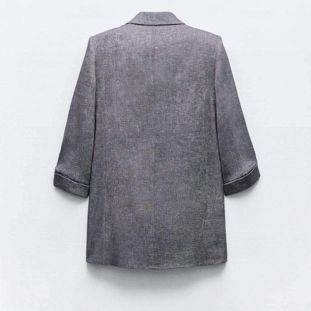 Zara Linen Blend Blazer - Picture 3 of 4
